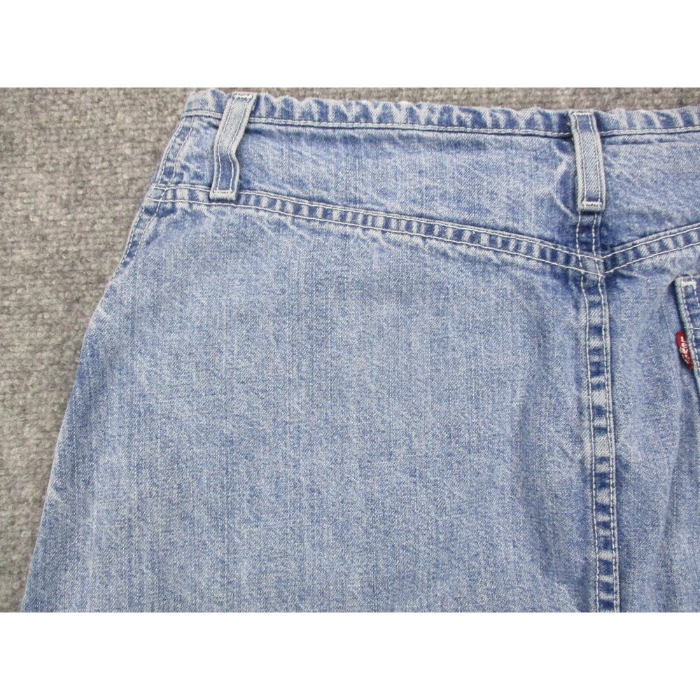 Levis Denim Skirt Womens 12 Light Wash Patch Pockets Zip Fly Vintage 90s Casual - Picture 12 of 16